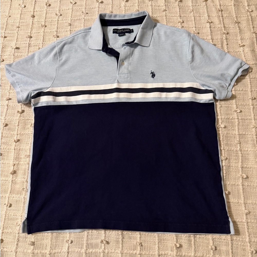 U.S. Polo Assn. Two-Tone Blue Polo Shirt